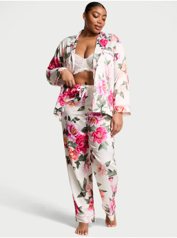 Glazed Satin Long Pajama Set