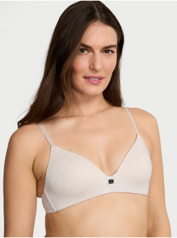 Cotton Logo Hardware Lightly Lined Wireless Bra