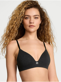 Cotton Logo Hardware Lightly Lined Wireless Bra