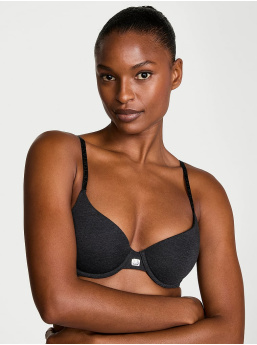 Cotton Logo Hardware Lightly Lined Demi Bra