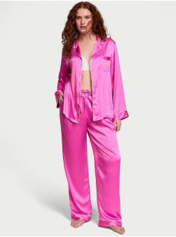 Glazed Satin Long Pajama Set
