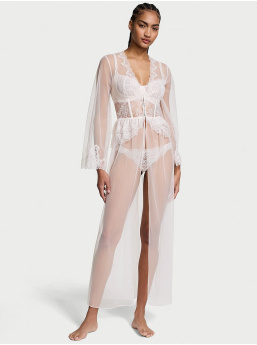 Rose Lace & Tulle Corset Long Robe