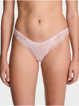 Rose Lace-Trim High-Leg Thong Panty