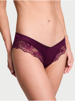 Rose Lace-Trim High-Leg Cheeky Panty