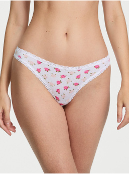 Cotton Lace-Waist Thong