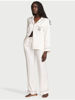 Glazed Satin Long Pajama Set