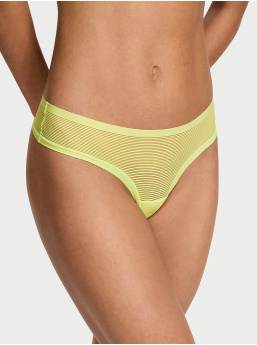 No-Show Stripe Mesh Thong Panty