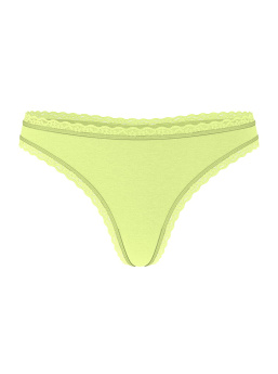 Cotton Lace-Waist Thong