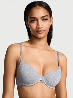 Cotton Logo Hardware Lightly Lined Demi Bra