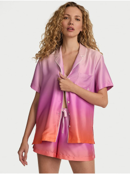 Glazed Satin Ombré Short Pajama Set
