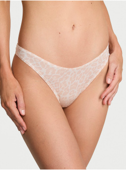 Stretch Cotton High-Leg Scoop Thong Panty