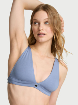 Cotton Logo Hardware Wireless Plunge Bralette