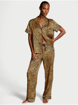 Satin Short-Sleeve Pj Set