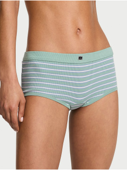 Cotton Rib Logo Hardware Boyshort Panty