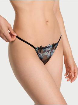 Electric Orchid Embroidery V-String Panty