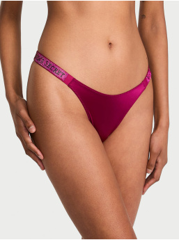 Logo Shine Strap Thong Panty