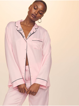 Glazed Satin Long Pajama Set