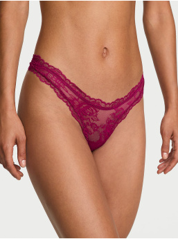 Rose Lace High-Leg Thong Panty