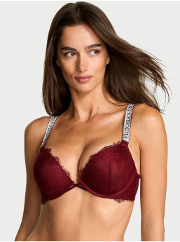 Bombshell Add-2-Cups Shine Strap Rose Lace Push-Up Bra