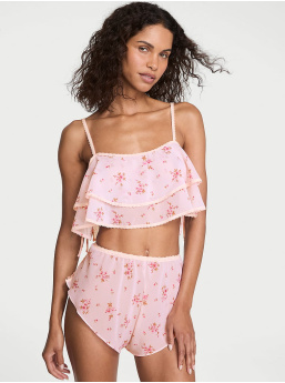 Wisteria Sheer Chiffon Flutter Cami Set
