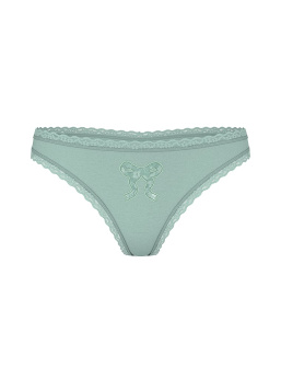 Cotton Lace Bow Thong Panty