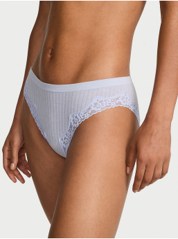 Seamless Rib Lace-Trim Bikini Panty