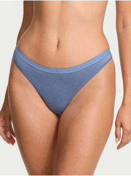 Stretch Cotton High-Leg Scoop Thong Panty