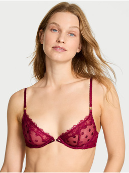 Sheer Heritage Dot Unlined Demi Bra
