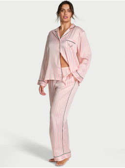 Glazed Satin Long Pajama Set
