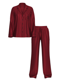 Glazed Satin Long Pajama Set