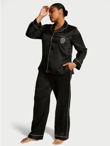 Glazed Satin Long Pajama Set