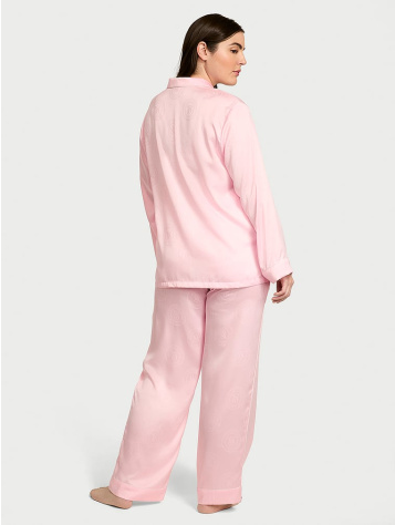 Glazed Satin Long Pajama Set