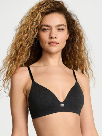 Cotton Logo Hardware Lightly Lined Wireless Bra