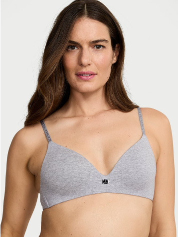 Cotton Logo Hardware Lightly Lined Wireless Bra