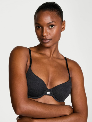 Cotton Logo Hardware Lightly Lined Demi Bra