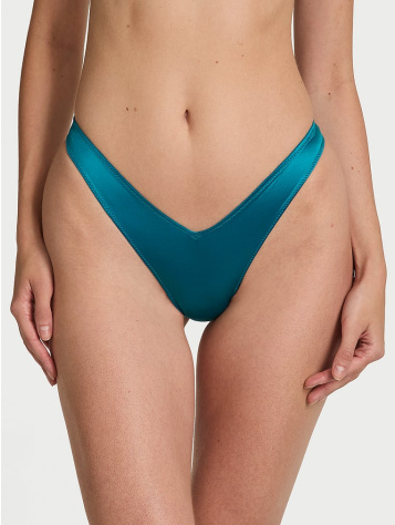 Smooth Strappy-Back High-Leg Thong Panty