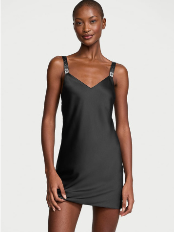 Scattered Shine Strap Satin Strappy-Back Slip