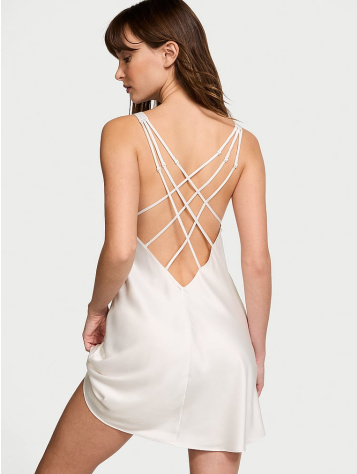 Scattered Shine Strap Satin Strappy-Back Slip