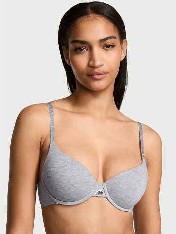 Cotton Logo Hardware Lightly Lined Demi Bra