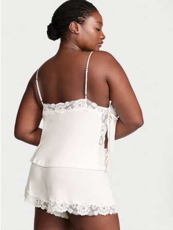 Ribbed Modal & Lace Cami Shorts Set