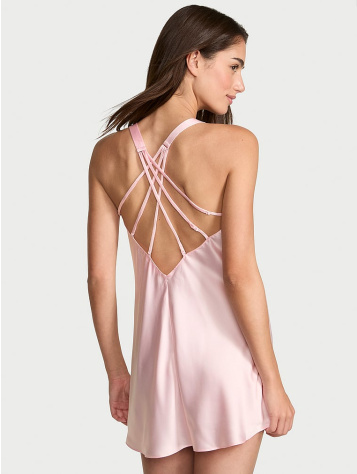 Scattered Shine Strap Satin Strappy-Back Slip