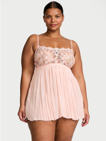 Dare To Dream Lace Pleated Babydoll Set