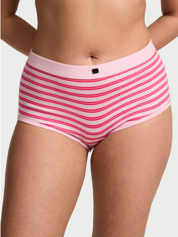 Cotton Rib Logo Hardware Boyshort Panty