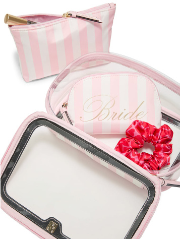 Bride 3-Piece Makeup Bag Set